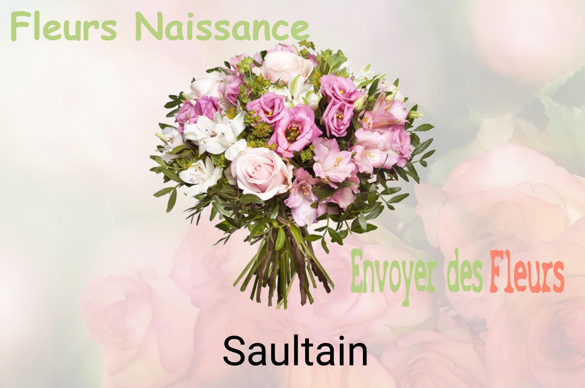 Bouquet de fleurs de naissance livré à Saultain