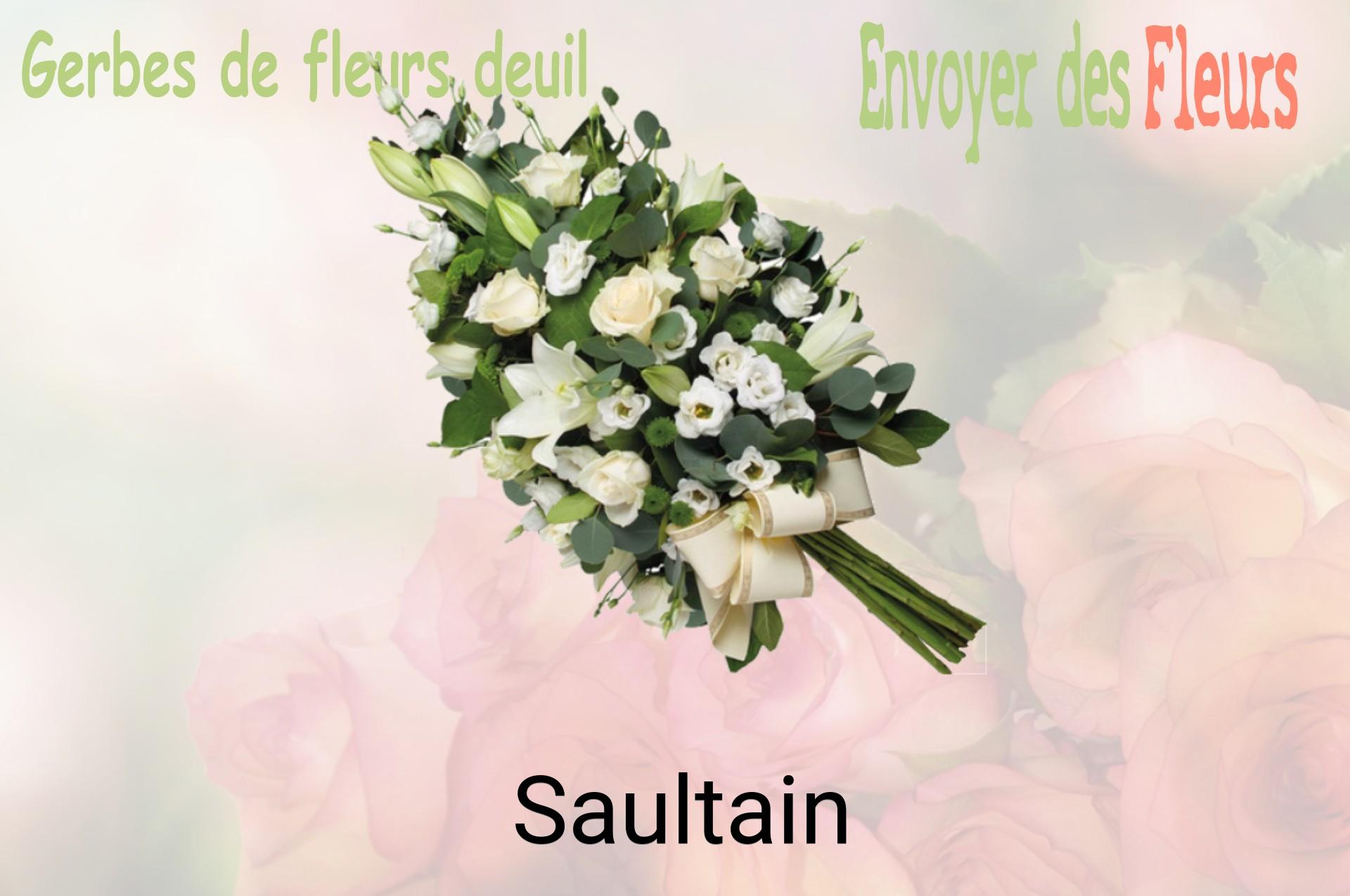 Gerbe de fleurs de deuil livrée à Saultain